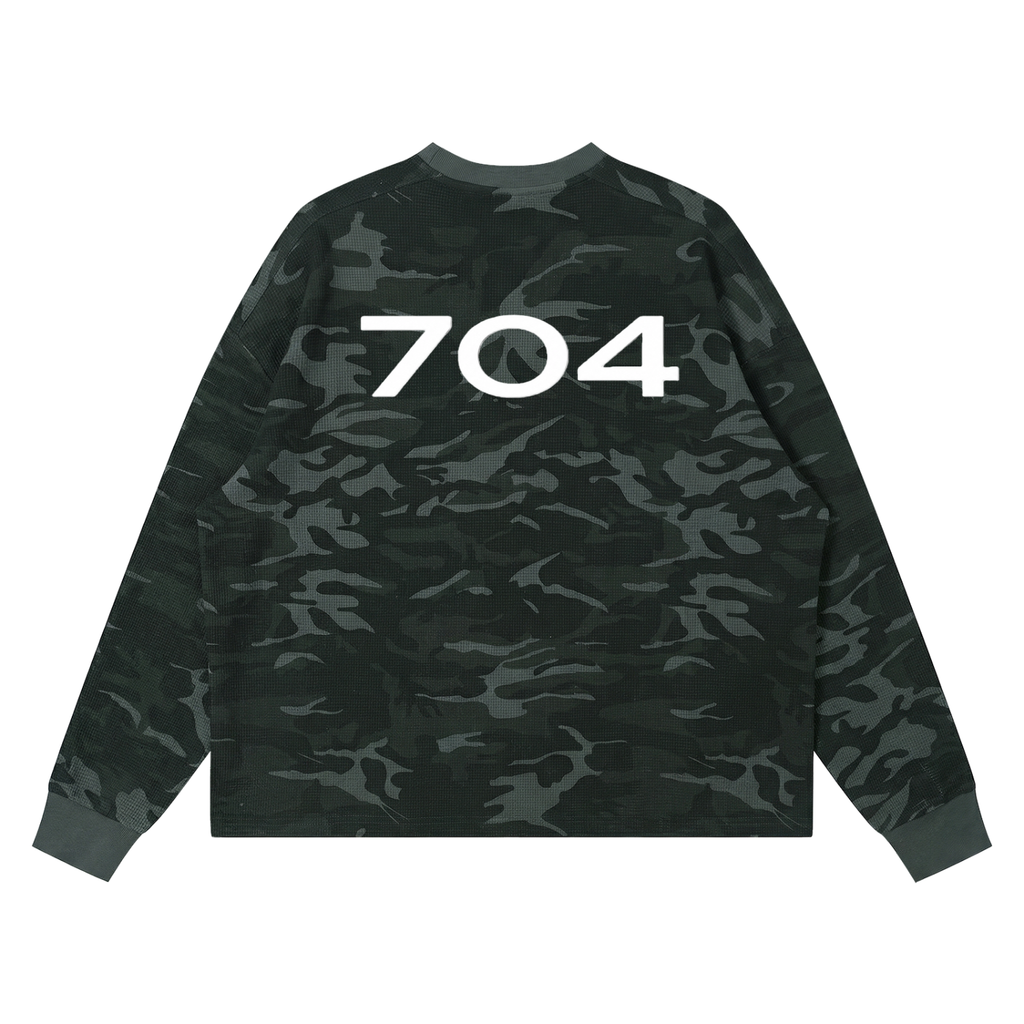 "OMEN STUDIOS" Waffle Boxy Long Sleeve T-Shirt