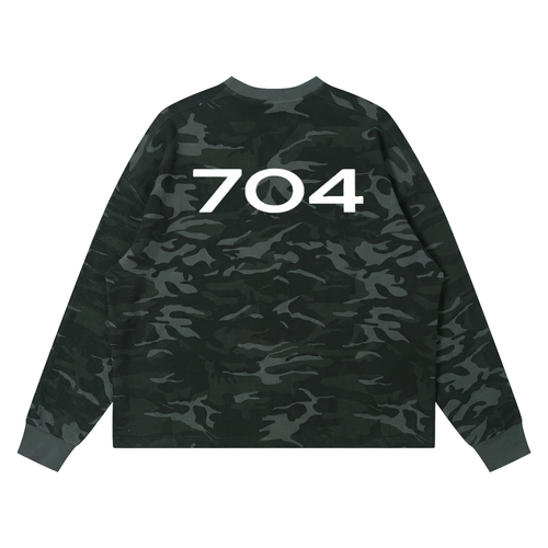 "OMEN STUDIOS" Waffle Boxy Long Sleeve T-Shirt