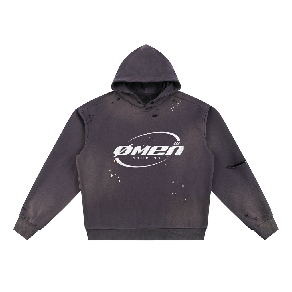 ØMEN STUDIOS Sun Fade Frayed Fleece Hoodie