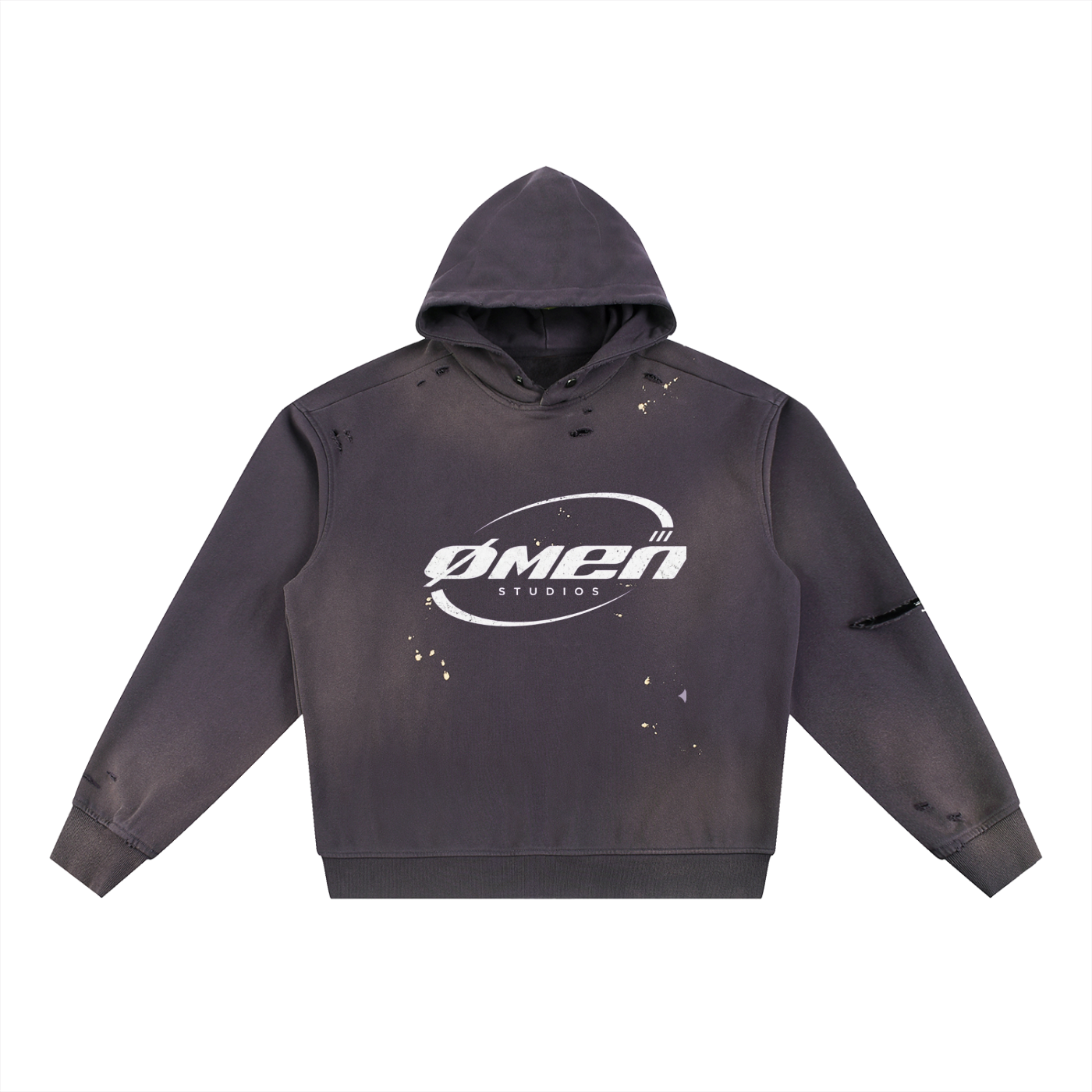 ØMEN STUDIOS Sun Fade Frayed Fleece Hoodie