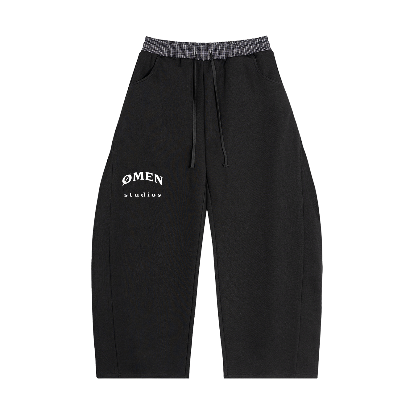 Plaid Waistband Barrel Sweatpants