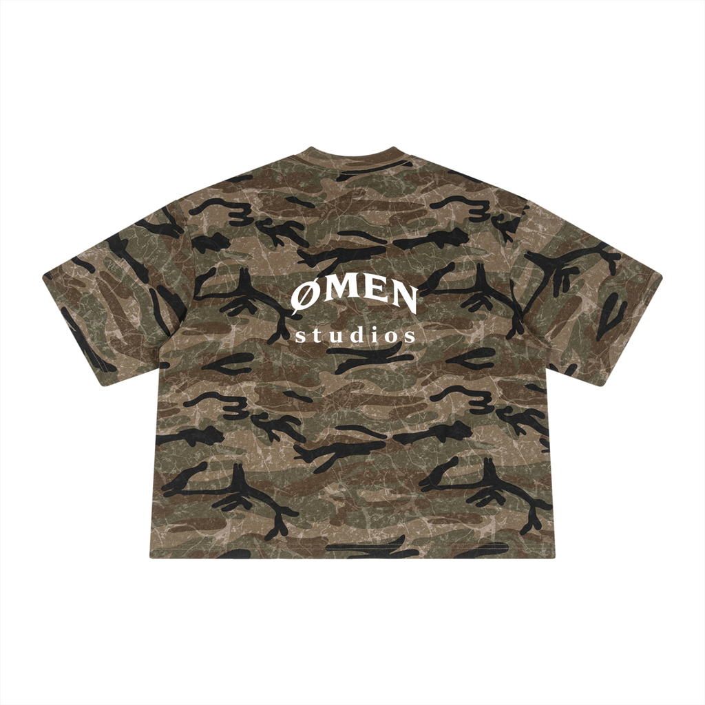 ØMEN camo boxy cross tee