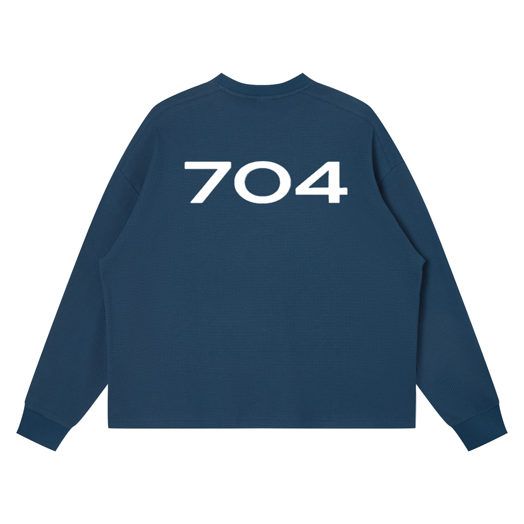 "OMEN STUDIOS" Waffle Boxy Long Sleeve T-Shirt